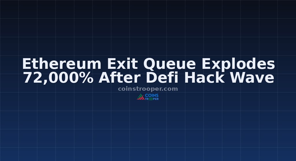 Ethereum Exit Queue Explodes 72,000% After Defi Hack Wave