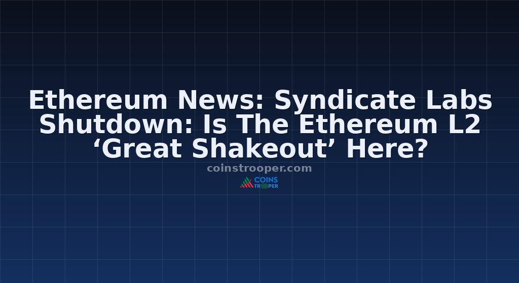Ethereum News: Syndicate Labs Shutdown: Is The Ethereum L2 ‘Great Shakeout’ Here?