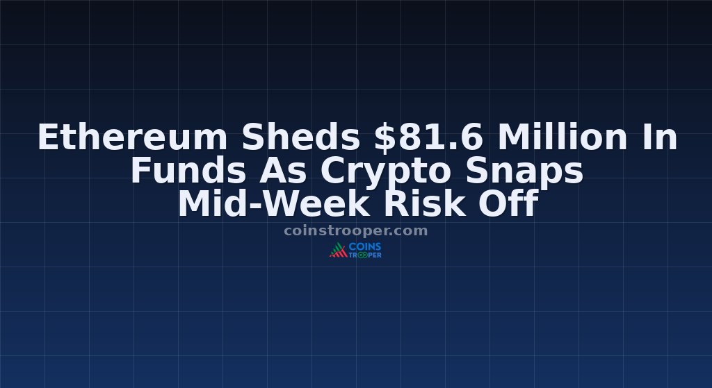 Ethereum Sheds $81.6 Million In Funds As Crypto Snaps Mid-Week Risk Off