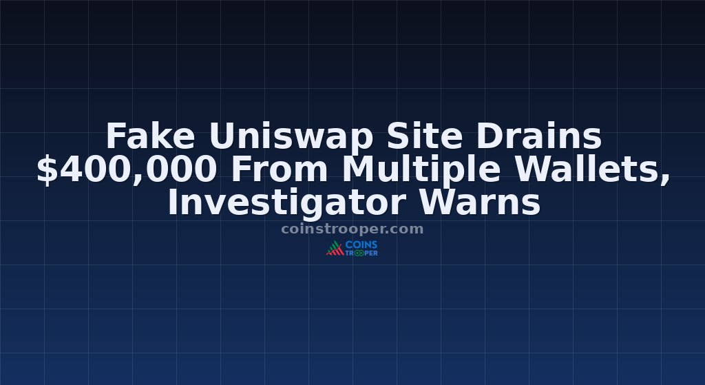 Fake Uniswap Site Drains $400,000 From Multiple Wallets, Investigator Warns