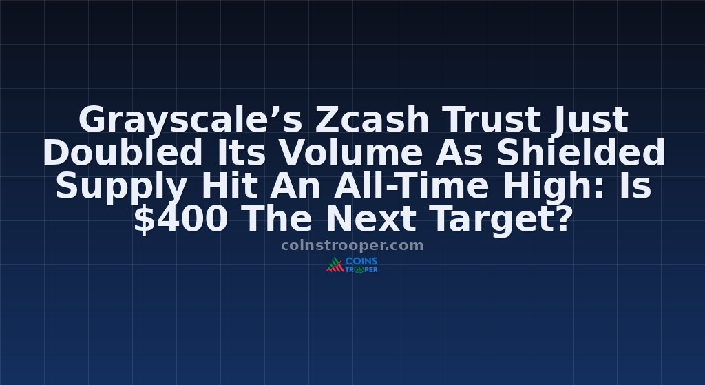 Grayscale’s Zcash Trust Just Doubled Its Volume As Shielded Supply Hit An All-Time High: Is $400 The Next Target?