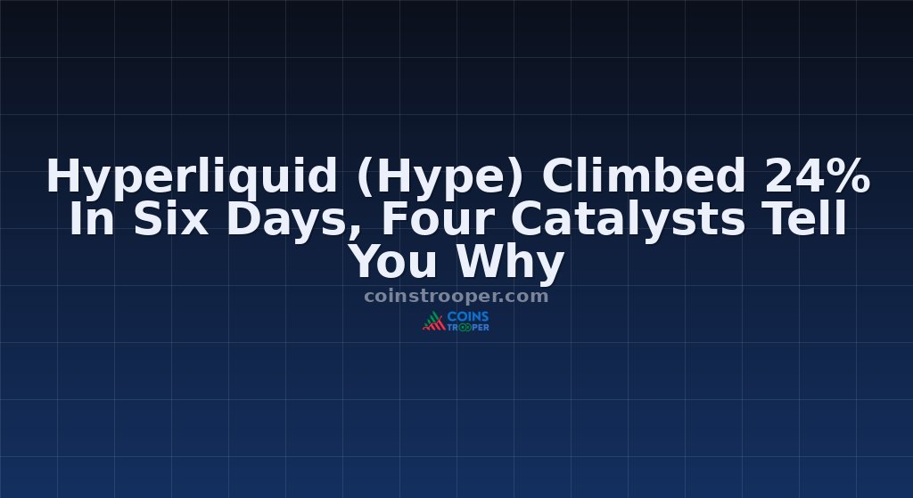 Hyperliquid (Hype) Climbed 24% In Six Days, Four Catalysts Tell You Why