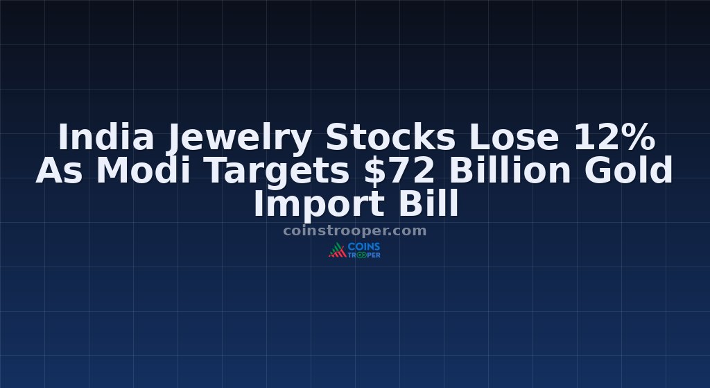 India Jewelry Stocks Lose 12% As Modi Targets $72 Billion Gold Import Bill