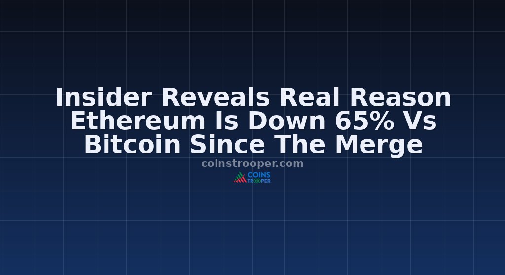Insider Reveals Real Reason Ethereum Is Down 65% Vs Bitcoin Since The Merge