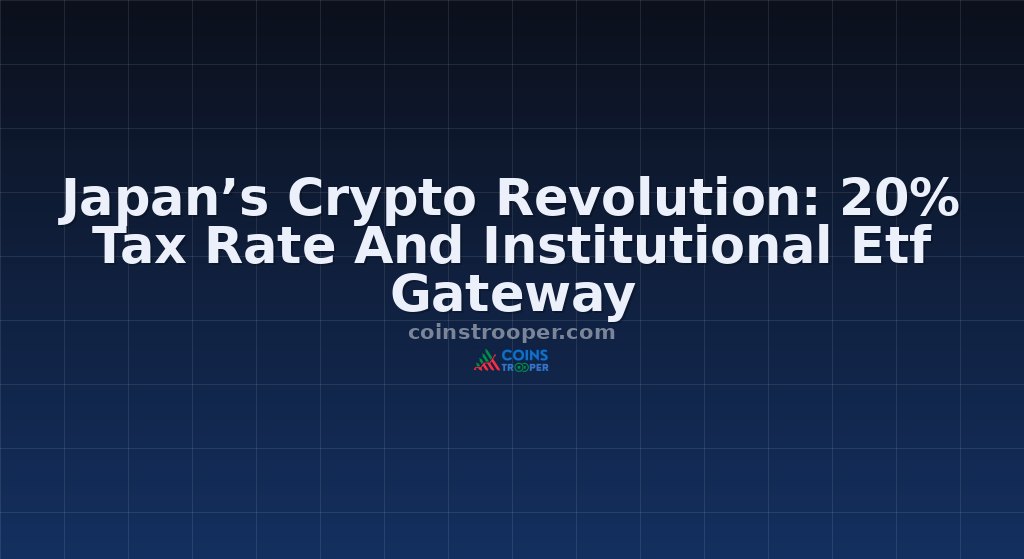 Japan’s Crypto Revolution: 20% Tax Rate And Institutional Etf Gateway
