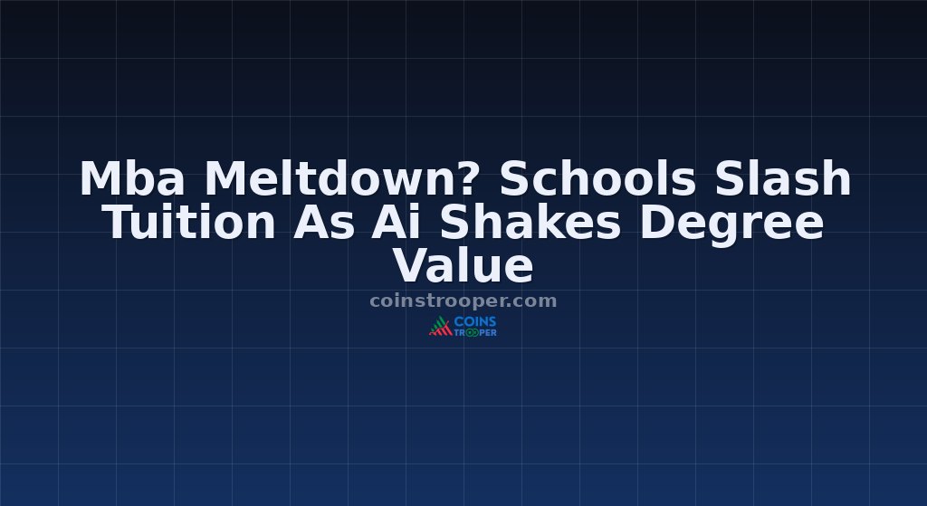 Mba Meltdown? Schools Slash Tuition As Ai Shakes Degree Value