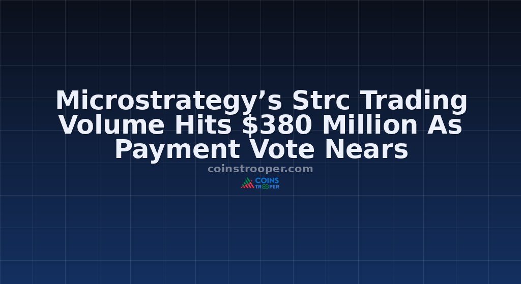 Microstrategy’s Strc Trading Volume Hits $380 Million As Payment Vote Nears