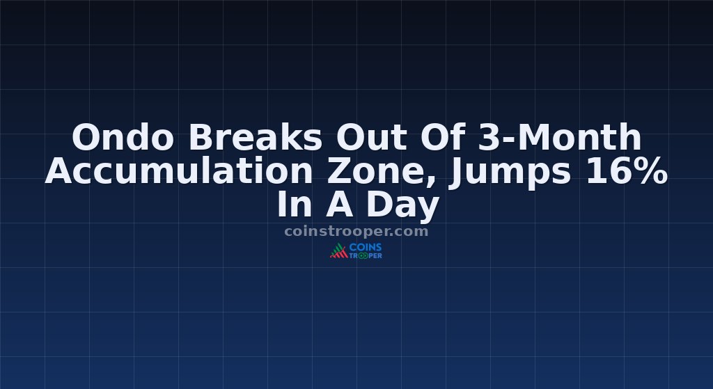 Ondo Breaks Out Of 3-Month Accumulation Zone, Jumps 16% In A Day