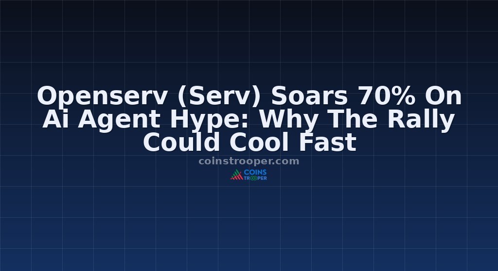 Openserv (Serv) Soars 70% On Ai Agent Hype: Why The Rally Could Cool Fast
