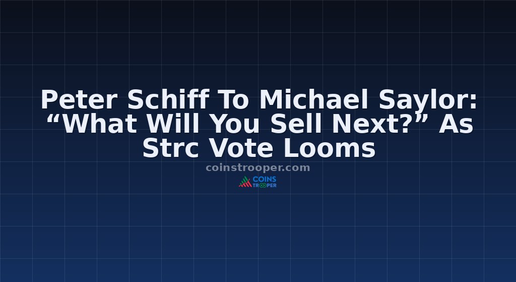 Peter Schiff To Michael Saylor: “What Will You Sell Next?” As Strc Vote Looms
