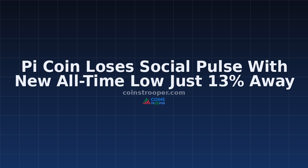 Pi Coin Loses Social Pulse With New All-Time Low Just 13% Away