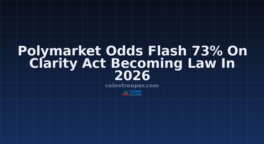Polymarket Odds Flash 73% On Clarity Act Becoming Law In 2026