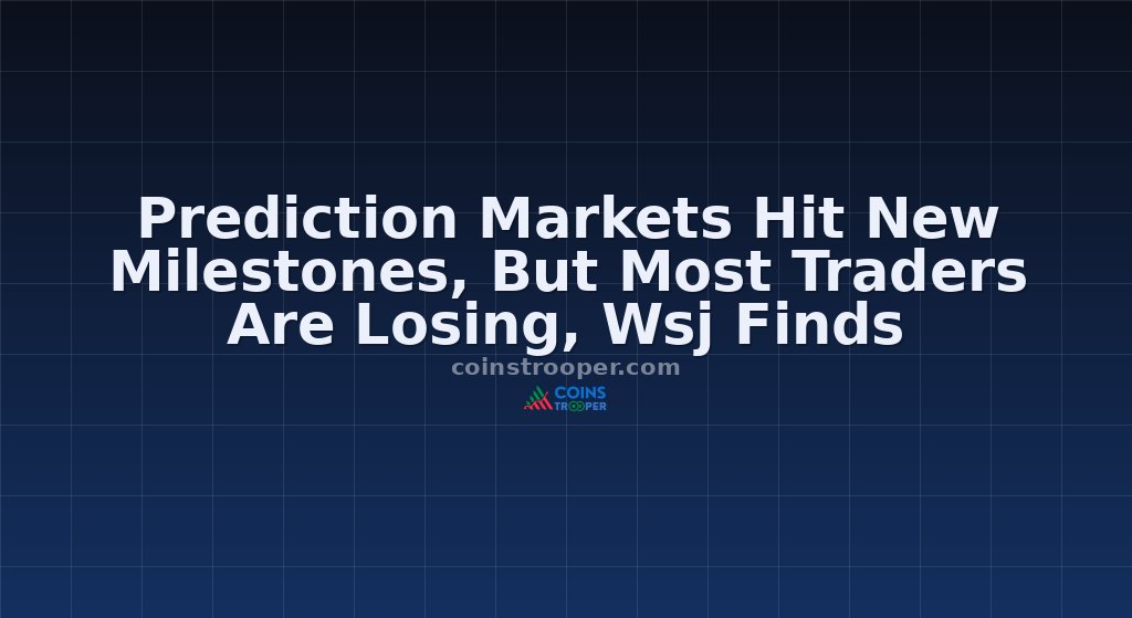 Prediction Markets Hit New Milestones, But Most Traders Are Losing, Wsj Finds