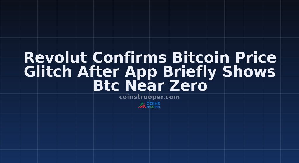 Revolut Confirms Bitcoin Price Glitch After App Briefly Shows Btc Near Zero