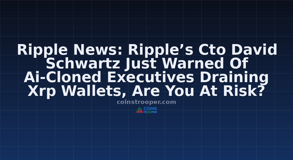 Ripple News: Ripple’s Cto David Schwartz Just Warned Of Ai-Cloned Executives Draining Xrp Wallets, Are You At Risk?