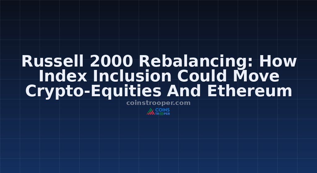 Russell 2000 Rebalancing: How Index Inclusion Could Move Crypto-Equities And Ethereum