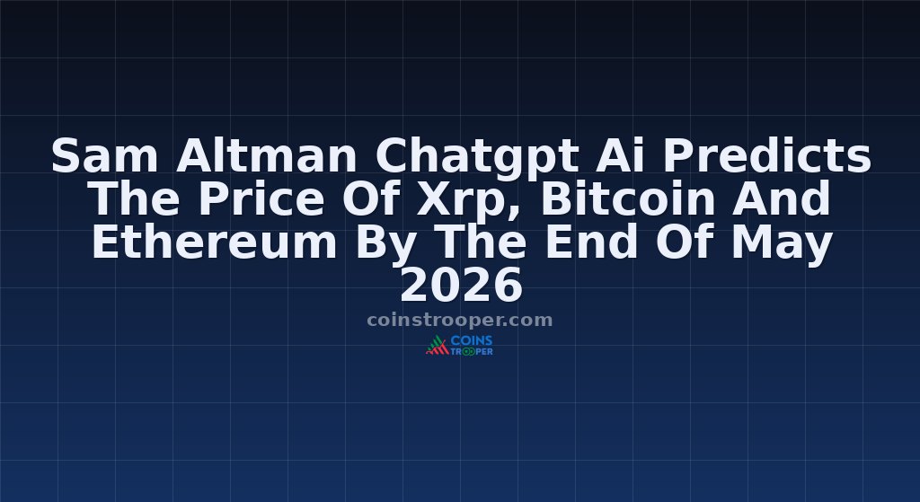 Sam Altman Chatgpt Ai Predicts The Price Of Xrp, Bitcoin And Ethereum By The End Of May 2026