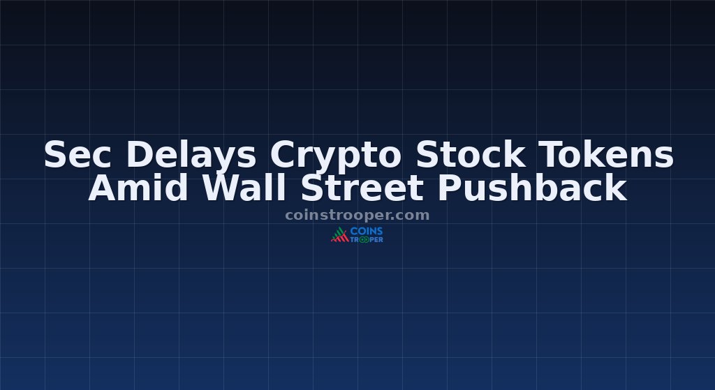 Sec Delays Crypto Stock Tokens Amid Wall Street Pushback
