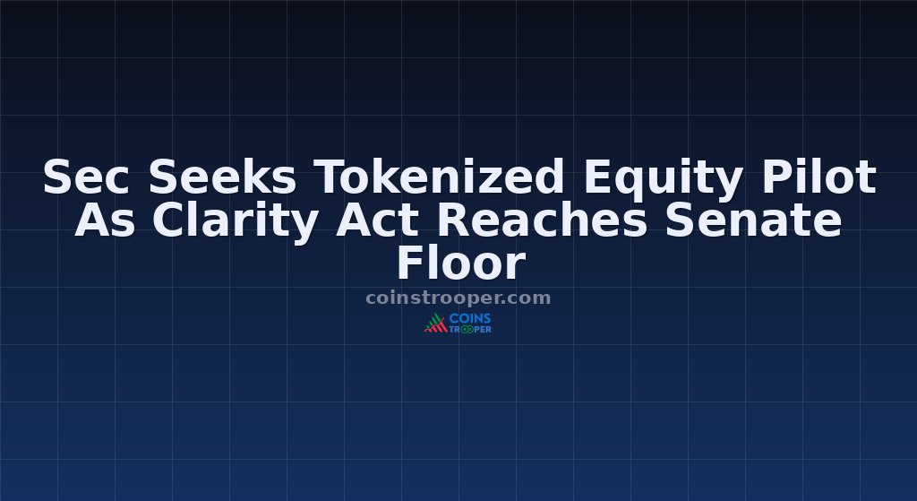 Sec Seeks Tokenized Equity Pilot As Clarity Act Reaches Senate Floor
