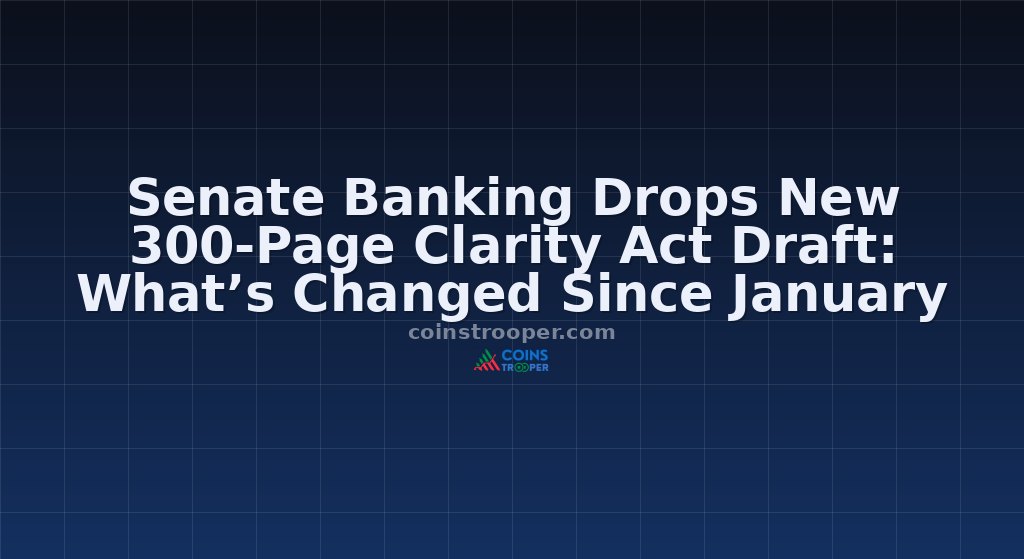 Senate Banking Drops New 300-Page Clarity Act Draft: What’s Changed Since January