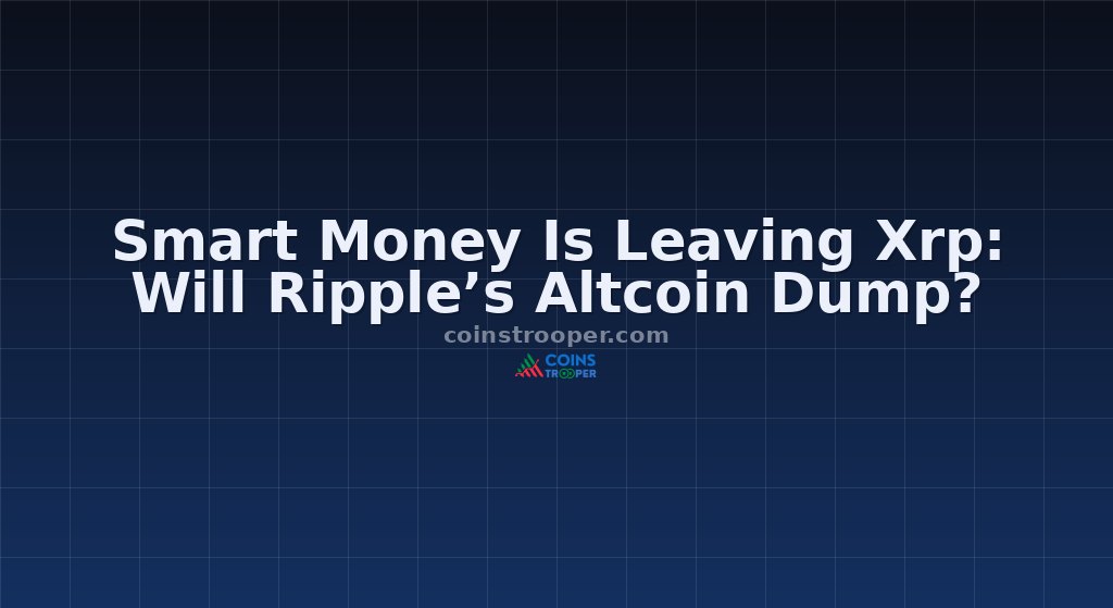 Smart Money Is Leaving Xrp: Will Ripple’s Altcoin Dump?