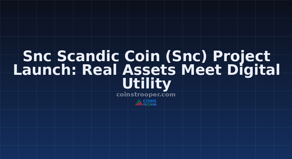 Snc Scandic Coin (Snc) Project Launch: Real Assets Meet Digital Utility