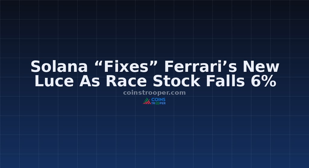 Solana “Fixes” Ferrari’s New Luce As Race Stock Falls 6%