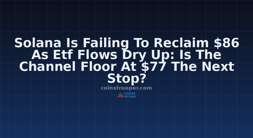 Solana Is Failing To Reclaim $86 As Etf Flows Dry Up: Is The Channel Floor At $77 The Next Stop?