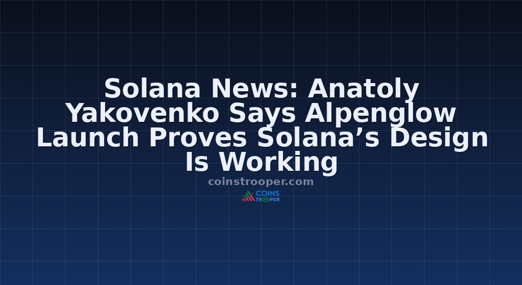 Solana News: Anatoly Yakovenko Says Alpenglow Launch Proves Solana’s Design Is Working