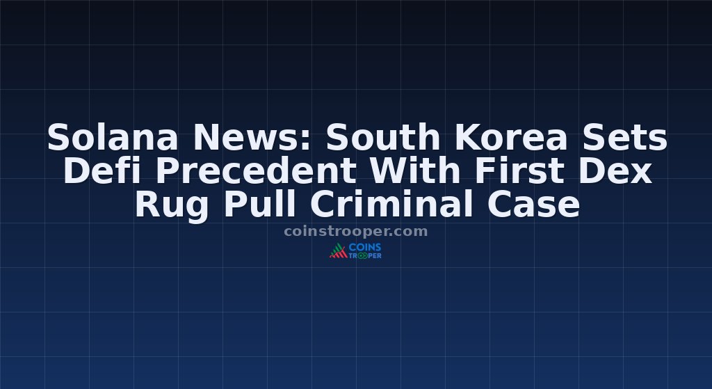 Solana News: South Korea Sets Defi Precedent With First Dex Rug Pull Criminal Case