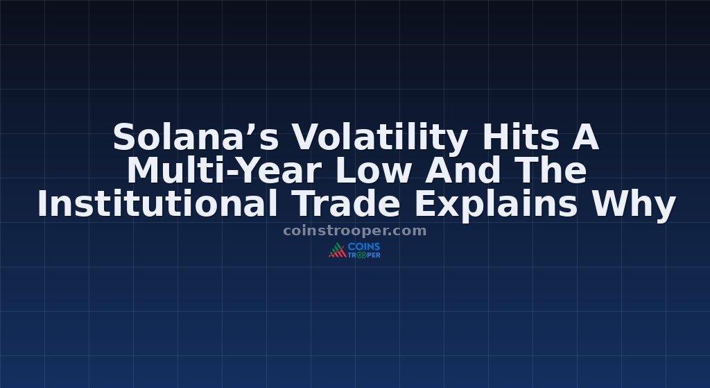 Solana’s Volatility Hits A Multi-Year Low And The Institutional Trade Explains Why