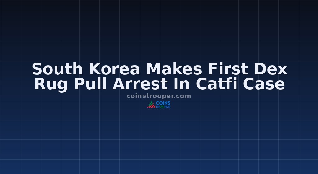 South Korea Makes First Dex Rug Pull Arrest In Catfi Case
