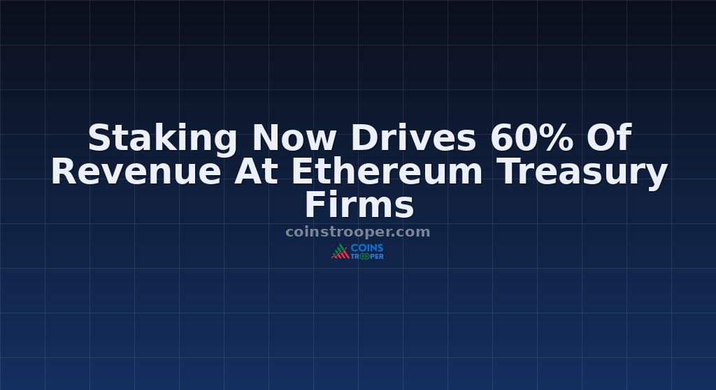 Staking Now Drives 60% Of Revenue At Ethereum Treasury Firms
