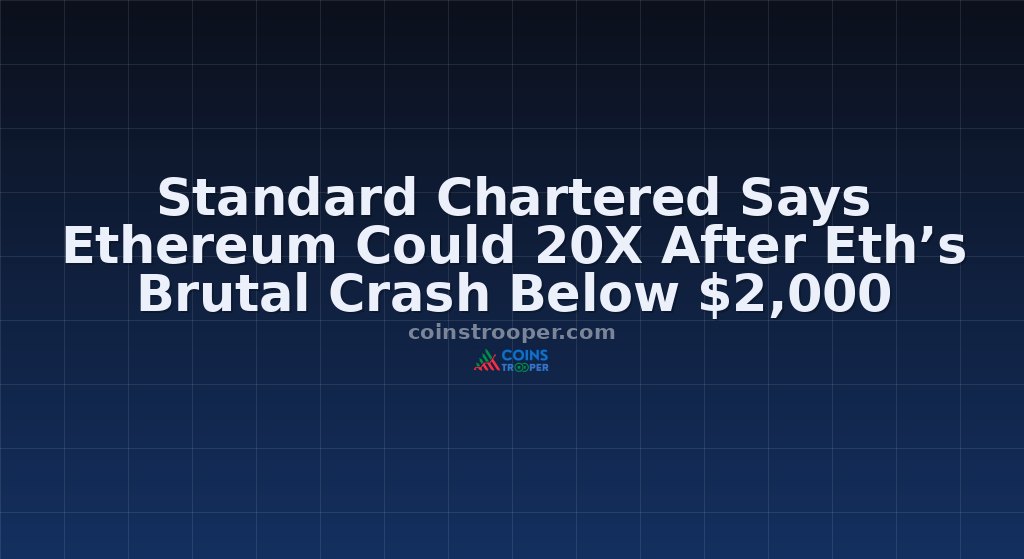 Standard Chartered Says Ethereum Could 20X After Eth’s Brutal Crash Below $2,000