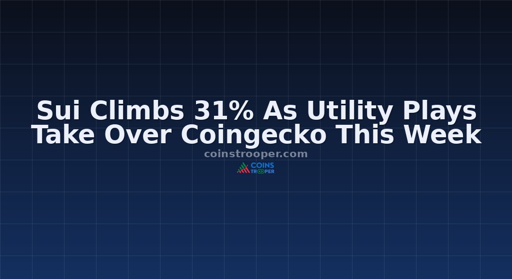 Sui Climbs 31% As Utility Plays Take Over Coingecko This Week