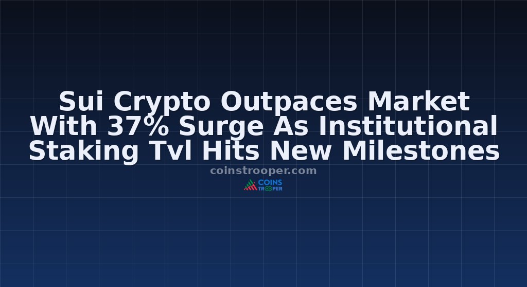 Sui Crypto Outpaces Market With 37% Surge As Institutional Staking Tvl Hits New Milestones
