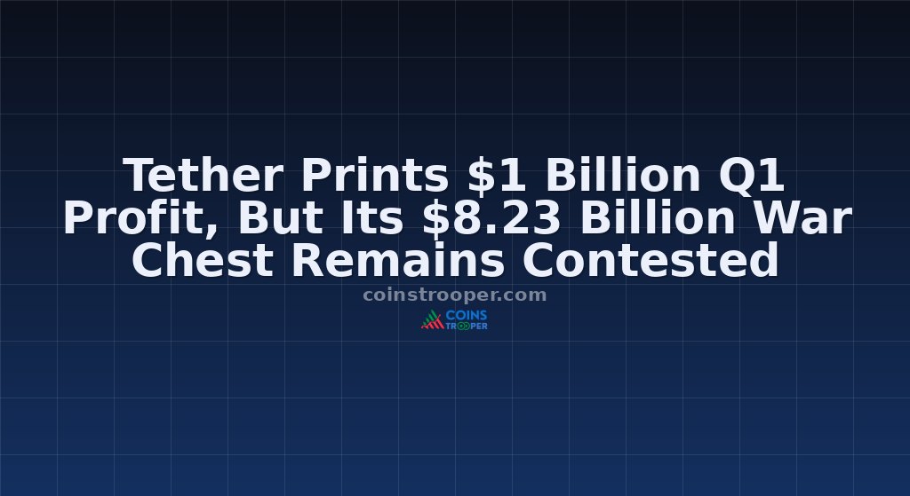 Tether Prints $1 Billion Q1 Profit, But Its $8.23 Billion War Chest Remains Contested