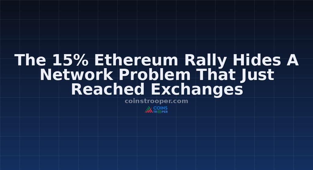 The 15% Ethereum Rally Hides A Network Problem That Just Reached Exchanges