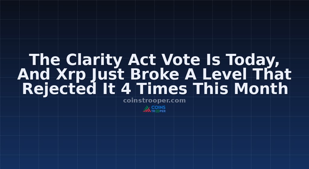 The Clarity Act Vote Is Today, And Xrp Just Broke A Level That Rejected It 4 Times This Month