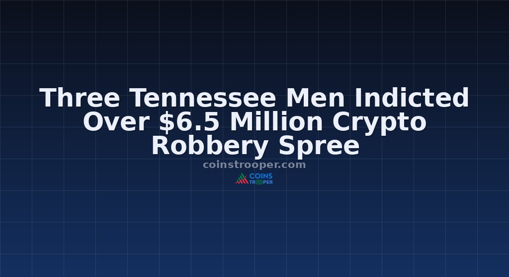 Three Tennessee Men Indicted Over $6.5 Million Crypto Robbery Spree