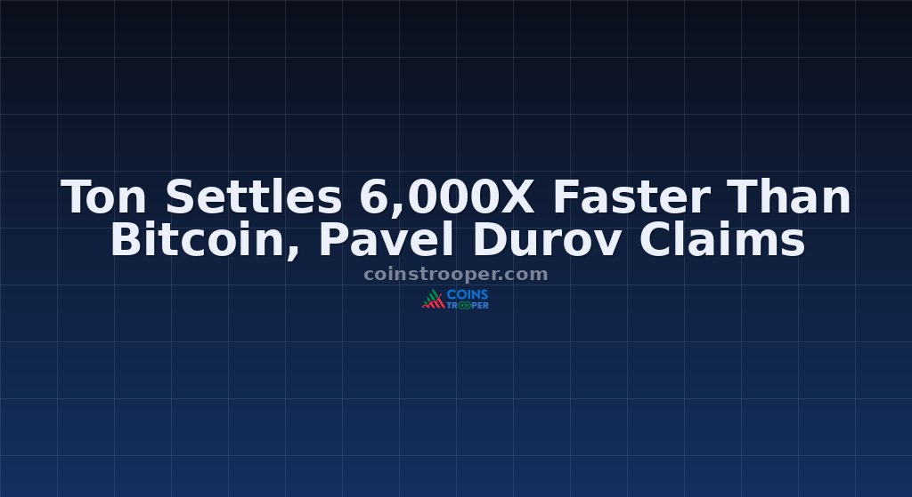 Ton Settles 6,000X Faster Than Bitcoin, Pavel Durov Claims