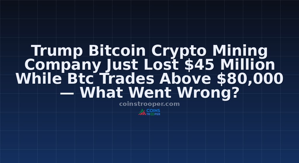 Trump Bitcoin Crypto Mining Company Just Lost $45 Million While Btc Trades Above $80,000 — What Went Wrong?