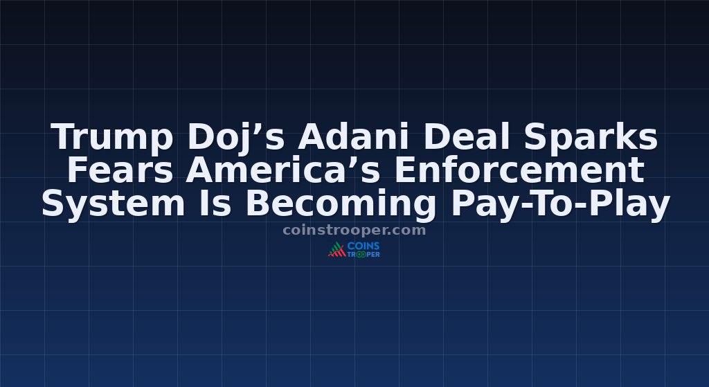 Trump Doj’s Adani Deal Sparks Fears America’s Enforcement System Is Becoming Pay-To-Play