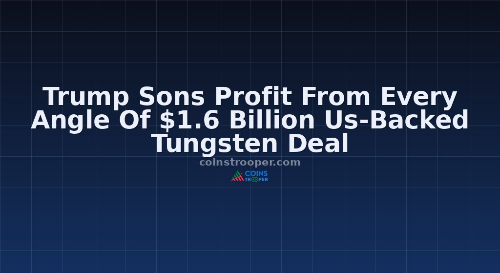 Trump Sons Profit From Every Angle Of $1.6 Billion Us-Backed Tungsten Deal