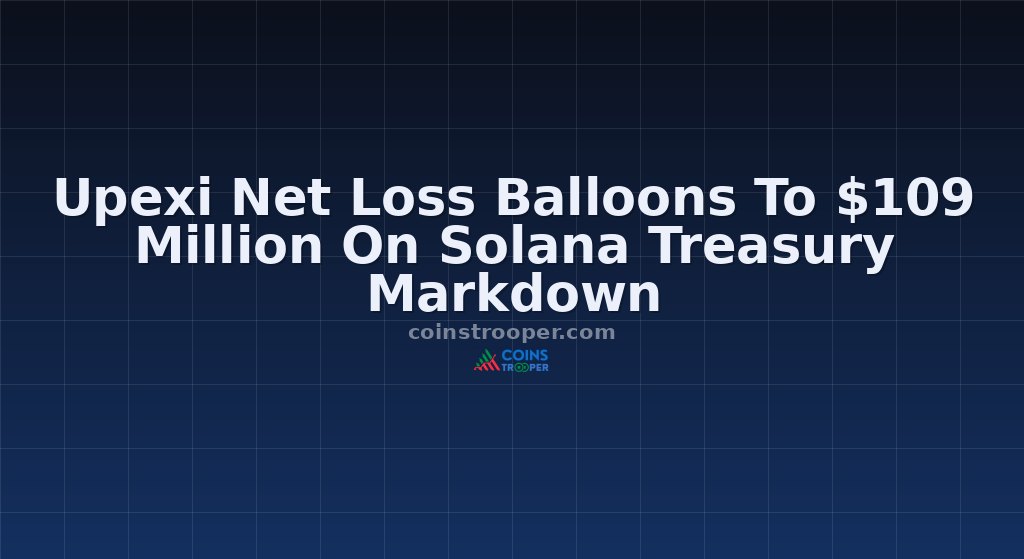 Upexi Net Loss Balloons To $109 Million On Solana Treasury Markdown