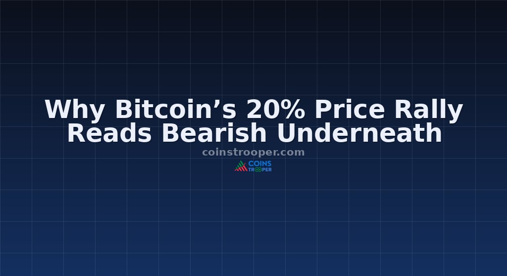 Why Bitcoin’s 20% Price Rally Reads Bearish Underneath
