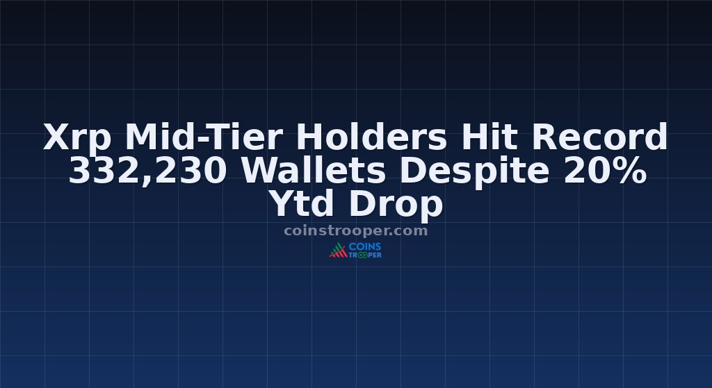 Xrp Mid-Tier Holders Hit Record 332,230 Wallets Despite 20% Ytd Drop