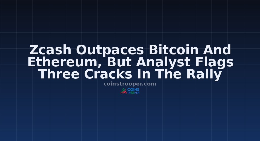 Zcash Outpaces Bitcoin And Ethereum, But Analyst Flags Three Cracks In The Rally