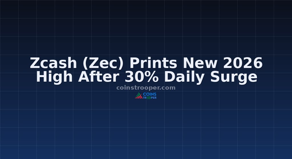 Zcash (Zec) Prints New 2026 High After 30% Daily Surge