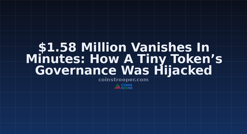 $1.58 Million Vanishes In Minutes: How A Tiny Token’s Governance Was Hijacked